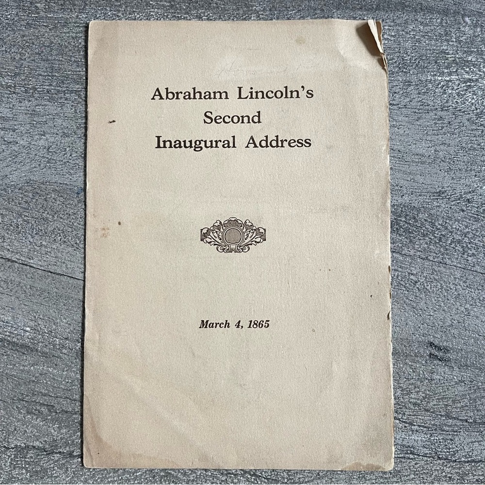 Vintage Abraham Lincoln’s Inaugural Address Booklet #0500